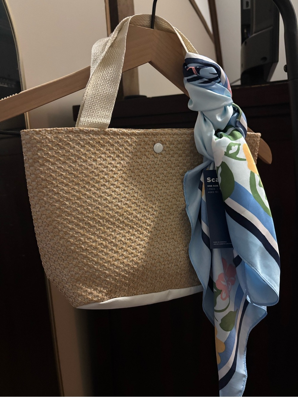 Old Navy Light Blue Floral Scarf Accent